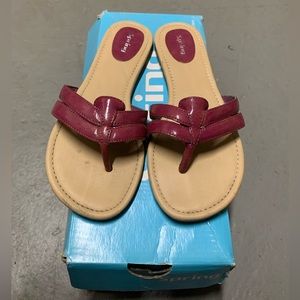 Call it Spring purple sandals